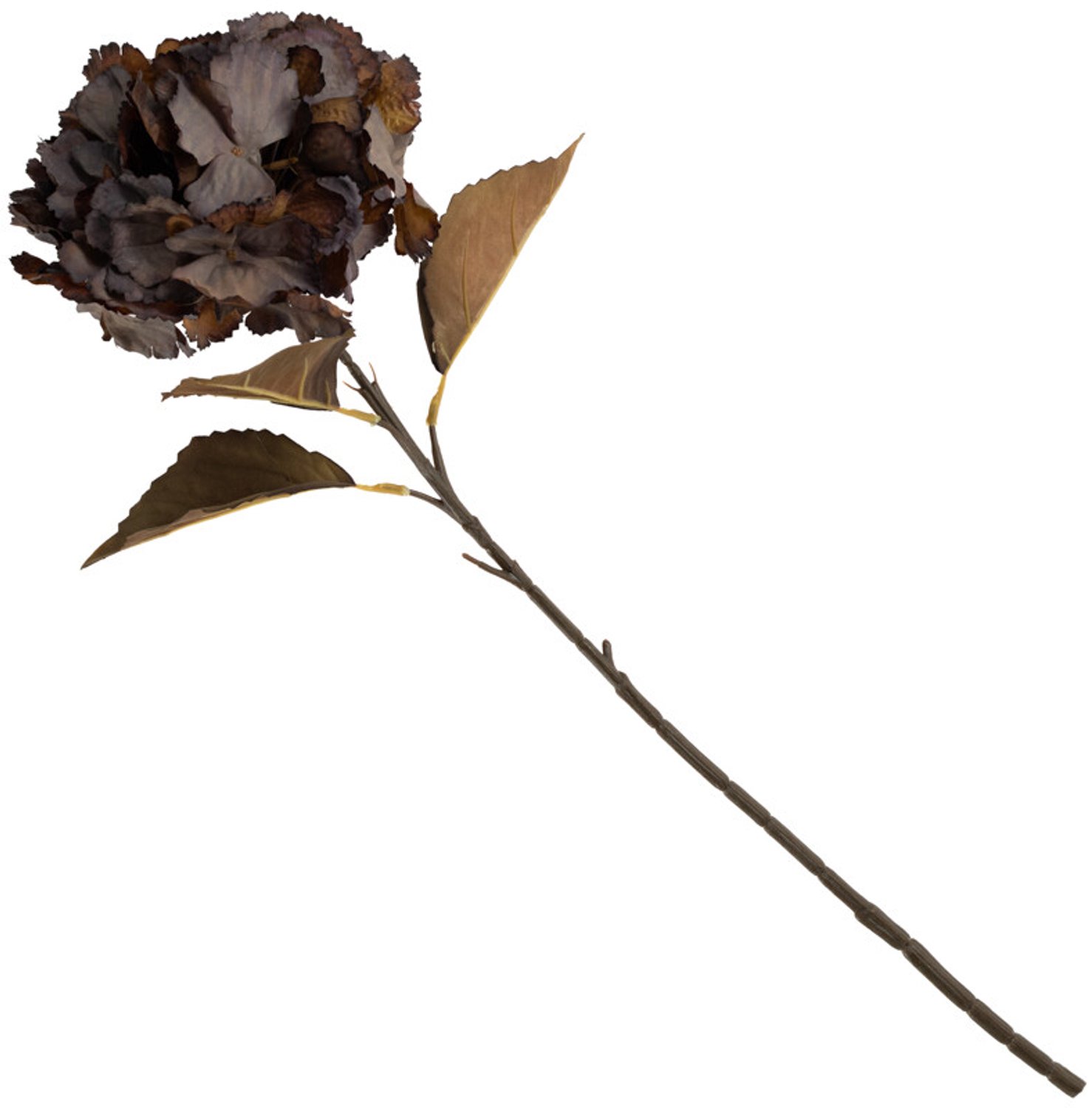 Kunstbloem hortensia 70cm bruin