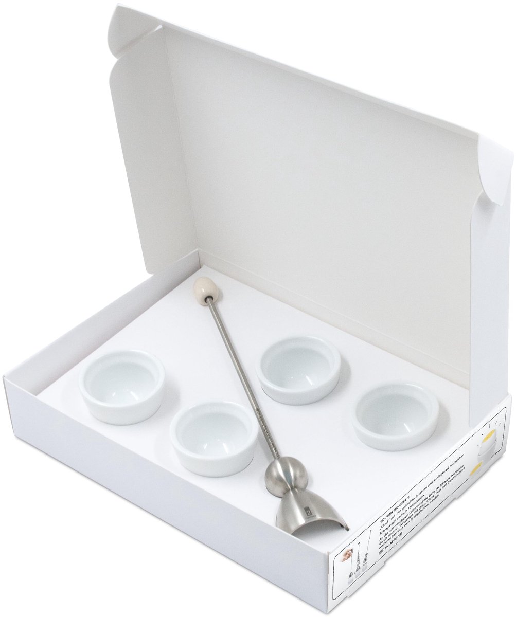 Famanu – Eierschaaltjes voor breekpunten, geschenkdoos met 4 eierdopjes, ideaal voor het serveren van eieren bij ontbijt of brunch