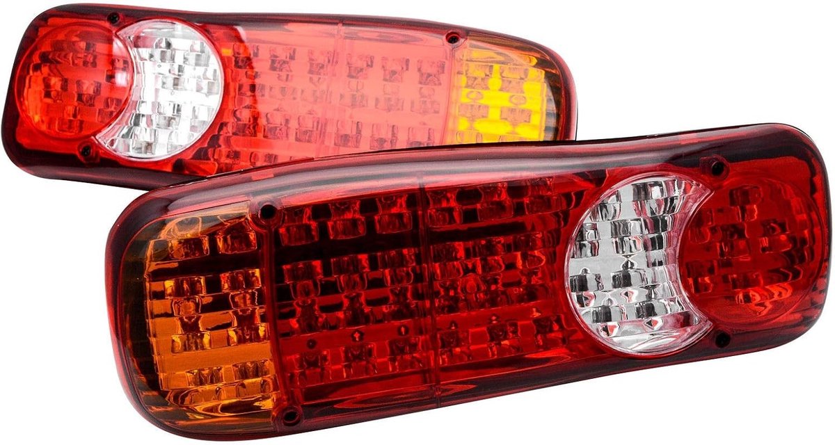 2 Stuks LED Achterlichten voor Trailer, 12V, 46 LEDs, Verlichting voor Vrachtwagen en Aanhangwagen