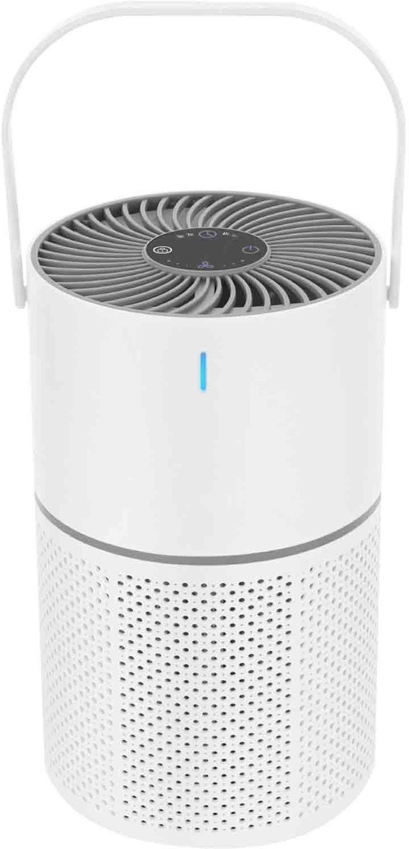 REDOM Luchtreiniger – H13 HEPA-filter – 3-laagse luchtzuivering – Stille werking & 2/4/8u timer – Luchtfilter voor slaapkamer, woonkamer & kantoor – Wit