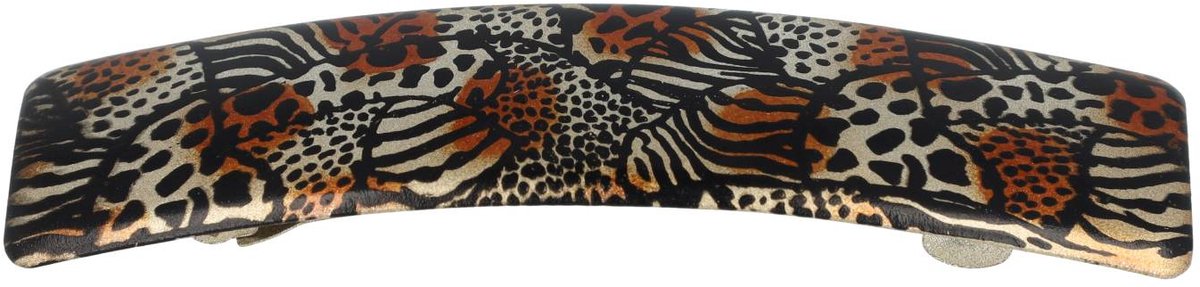 Haarsoires Haarspeld Patentspeld 9cm - Recht – Panter Patroon – Goud Bruin Beige - Haarspelden voor Dames - Haarklem - Haarclip - Haaraccessoires - Hair Clip - Decoratieve Haaraccessoire