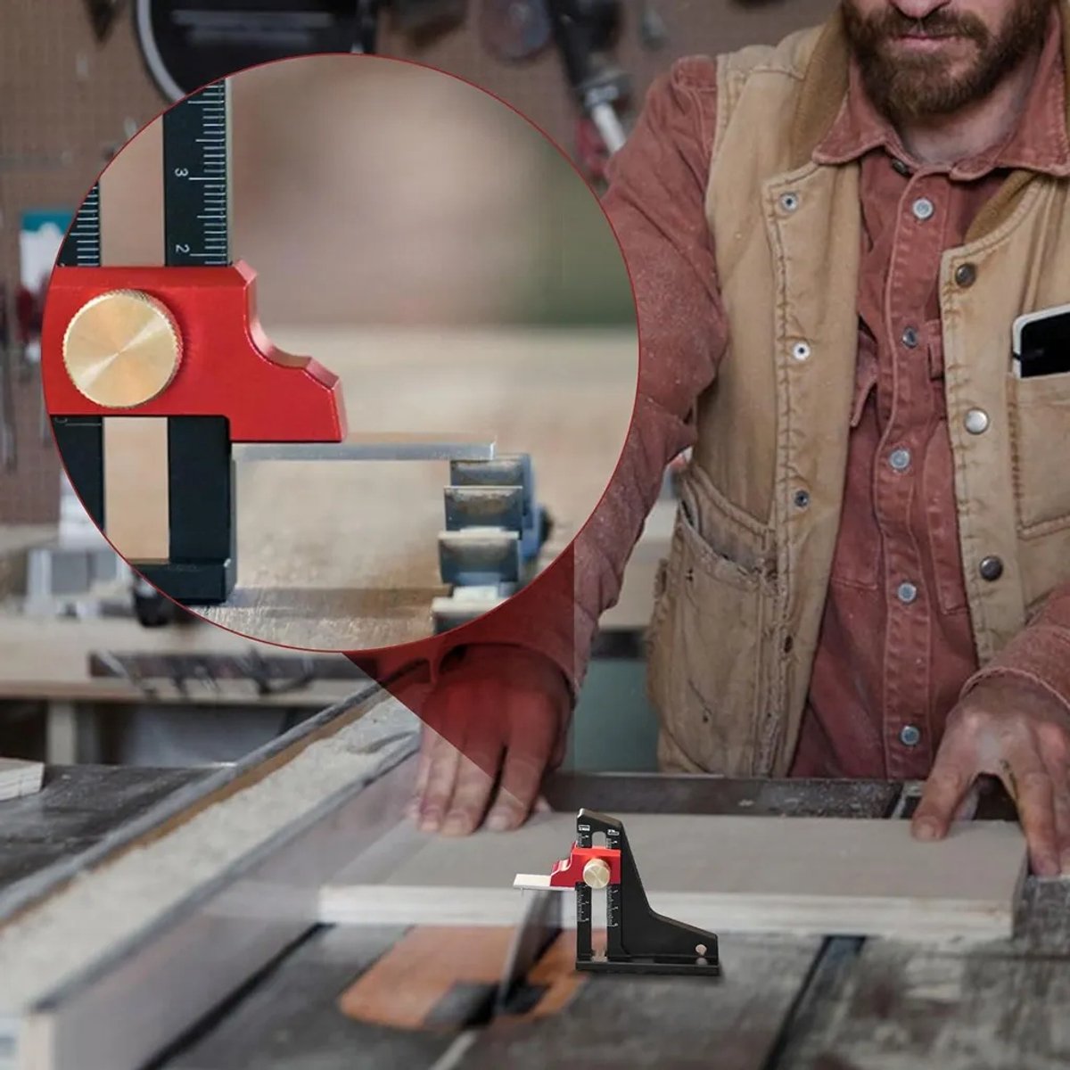 Hoogte- en diepteGeschikt voorers van aluminiumlegering, Geschikt voor het Geschikt vooren van hoogte en diepte in toepassingen zoals tafelzagen, linialen, snijmachines en houtbewerking.