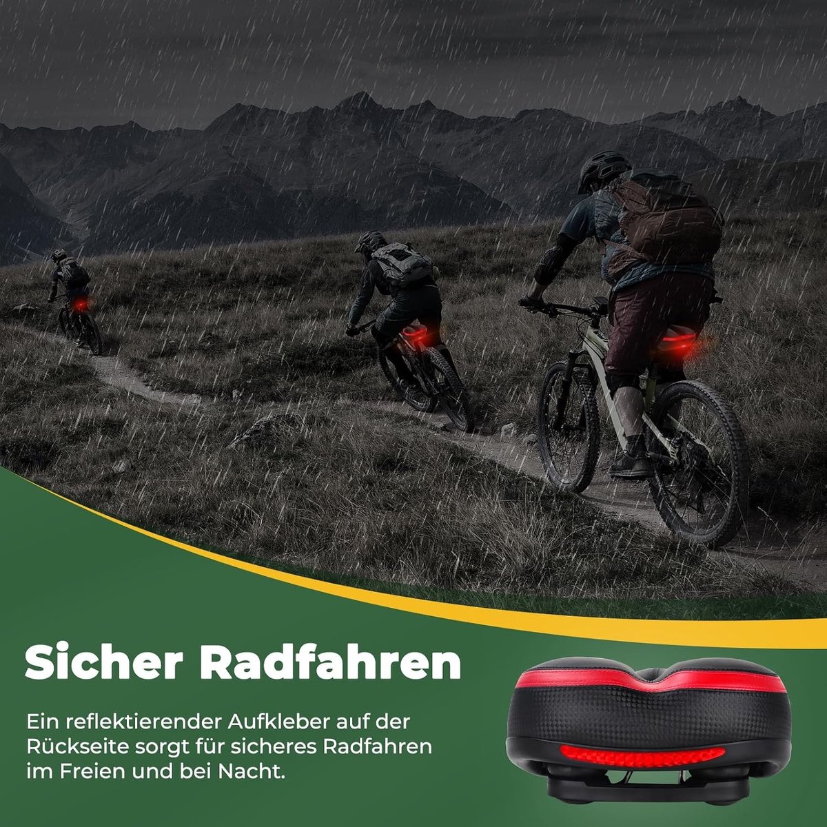 Fietszadel Dames Super Comfort - Rood - 20 cm - Ademend en Waterdicht - Voor Heren en Dames