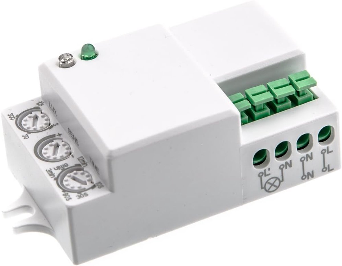 Mini radar‑bewegingsmelder, inbouw 360°, 3‑draads technologie, hoogfrequente sensor, LED‑geschikt