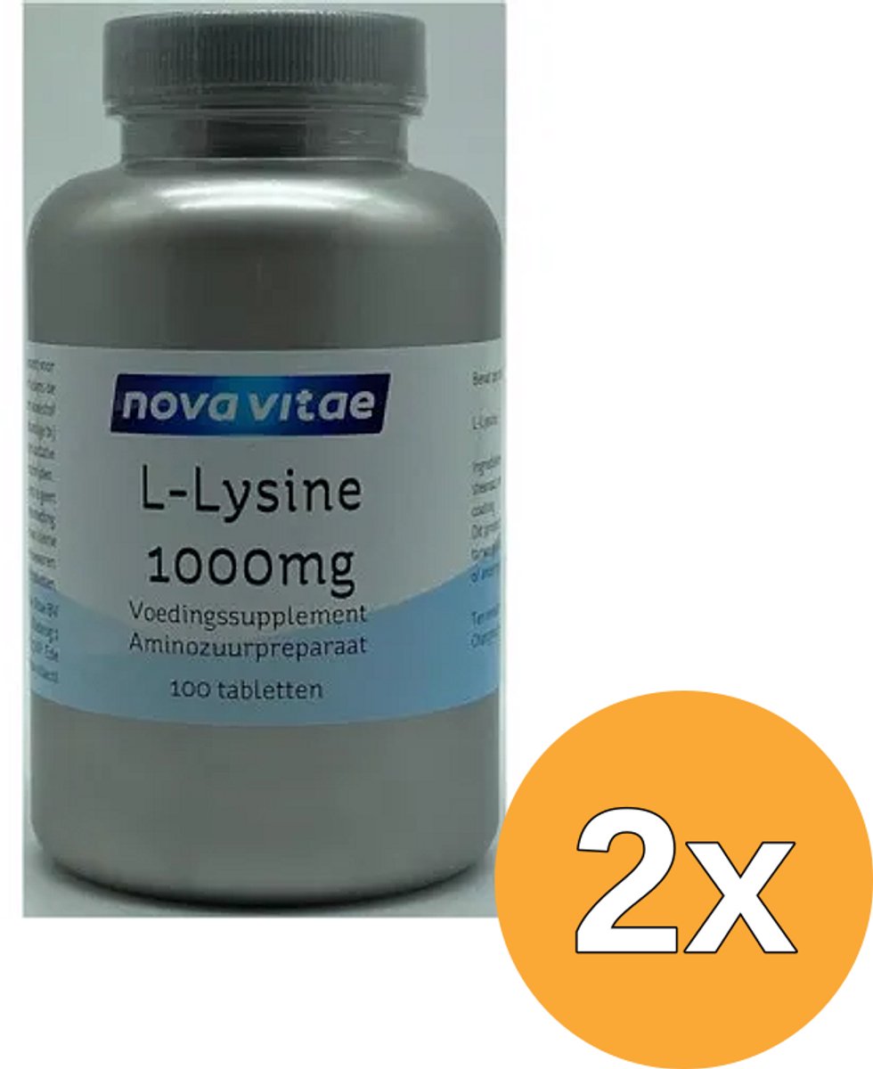 2x Nova Vitae L-Lysine 1000 mg (100 tabletten)