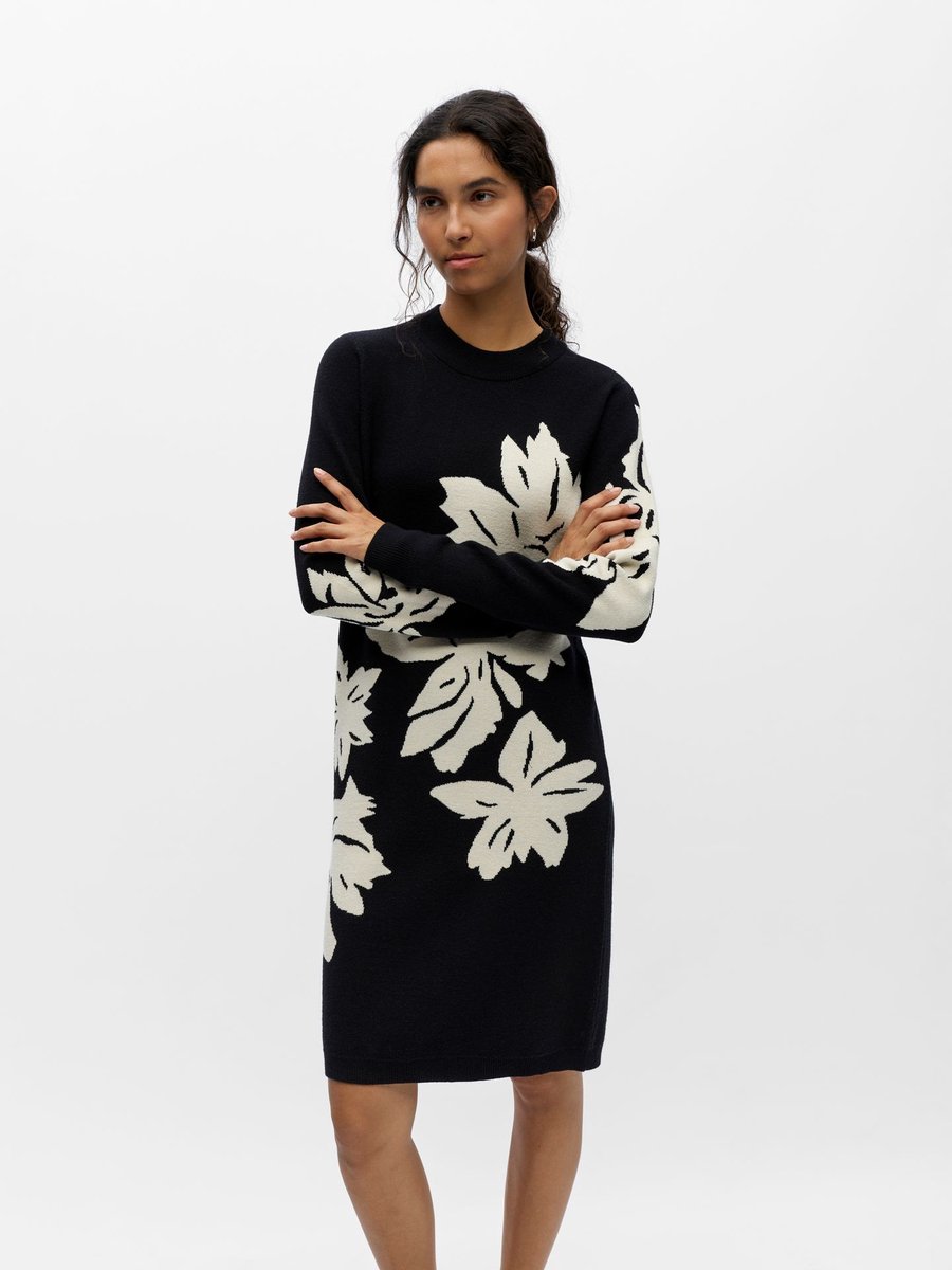 OBJRAY L/S KNIT DRESS AOP NOOS