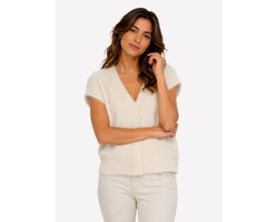 Red Button Gilet Sleeveless Fuzzy Srb5116 Cream Dames Maat - XL