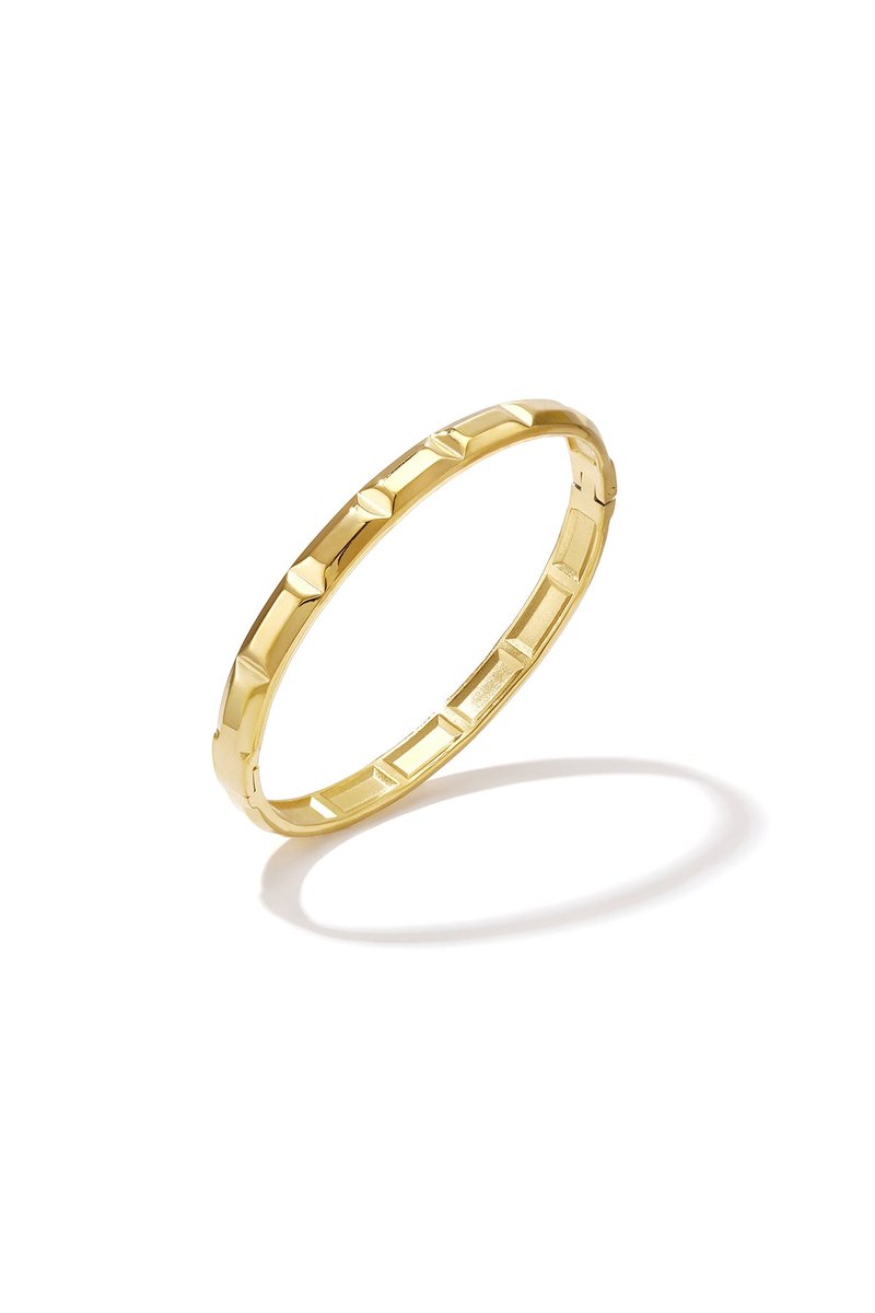 Roestvrijstalen ronde armbanden, eenvoudige dagelijkse sieraden uit de simple series voor dames. - Goudkleur