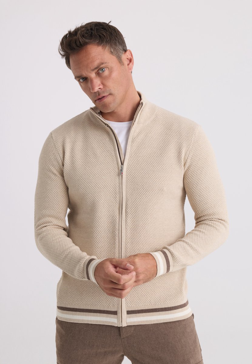 Felix Hardy Vest Met Volledige Ritssluiting - 100% Katoen Heren Beige - M