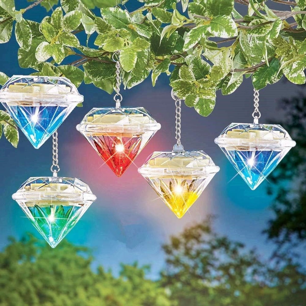 Zonne-energie Hanglamp - Multi-kleurig - 85 x 75 mm - Waterdichte Decoratieve Verlichting voor Buiten