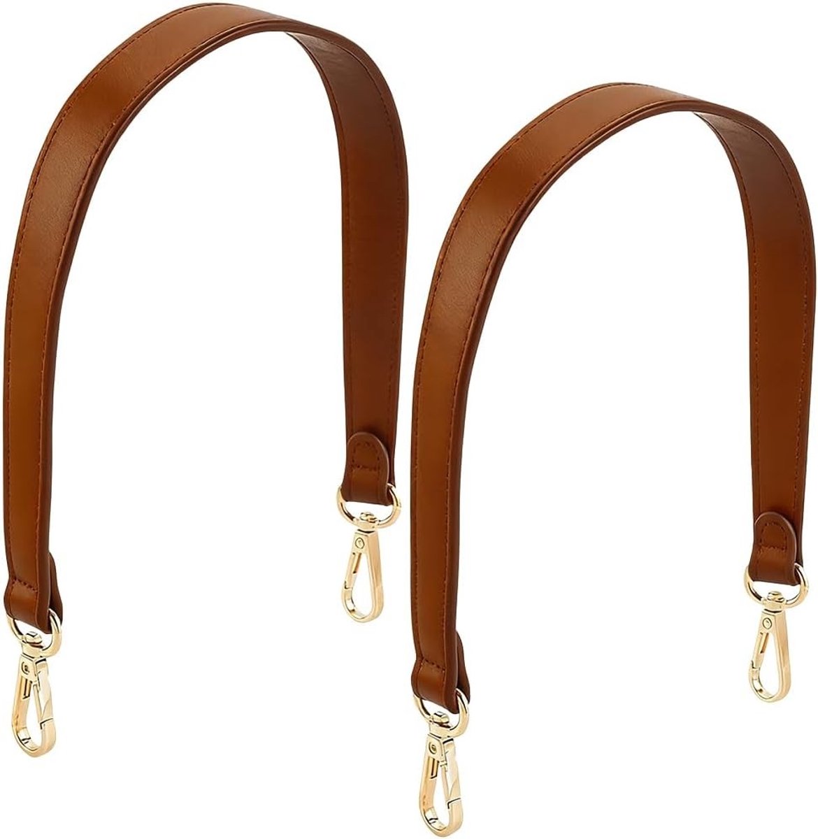 Korte handtag PU leren ringbanken met 2,5 cm brede schouderriem vervanging voor dameshandtassen DIY (bruin)