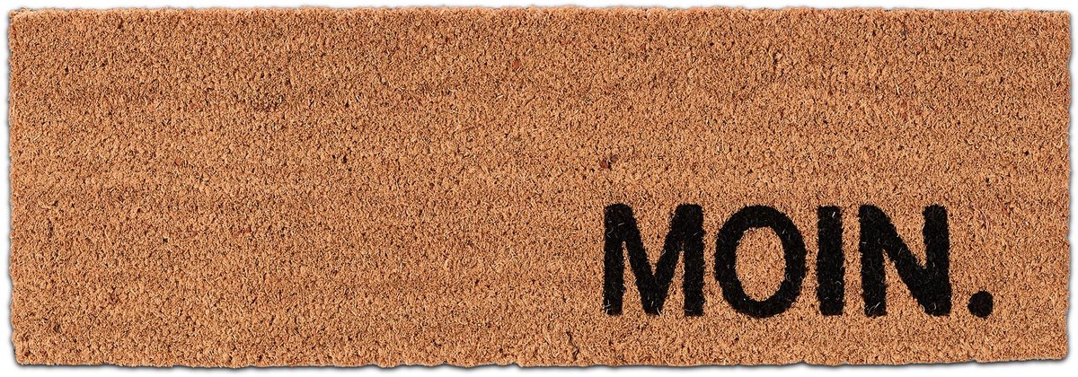 Famanu Kokos deurmat, weerbestendig en antislip, schoonloopmat van 25x75 cm in natuurtint Naturel