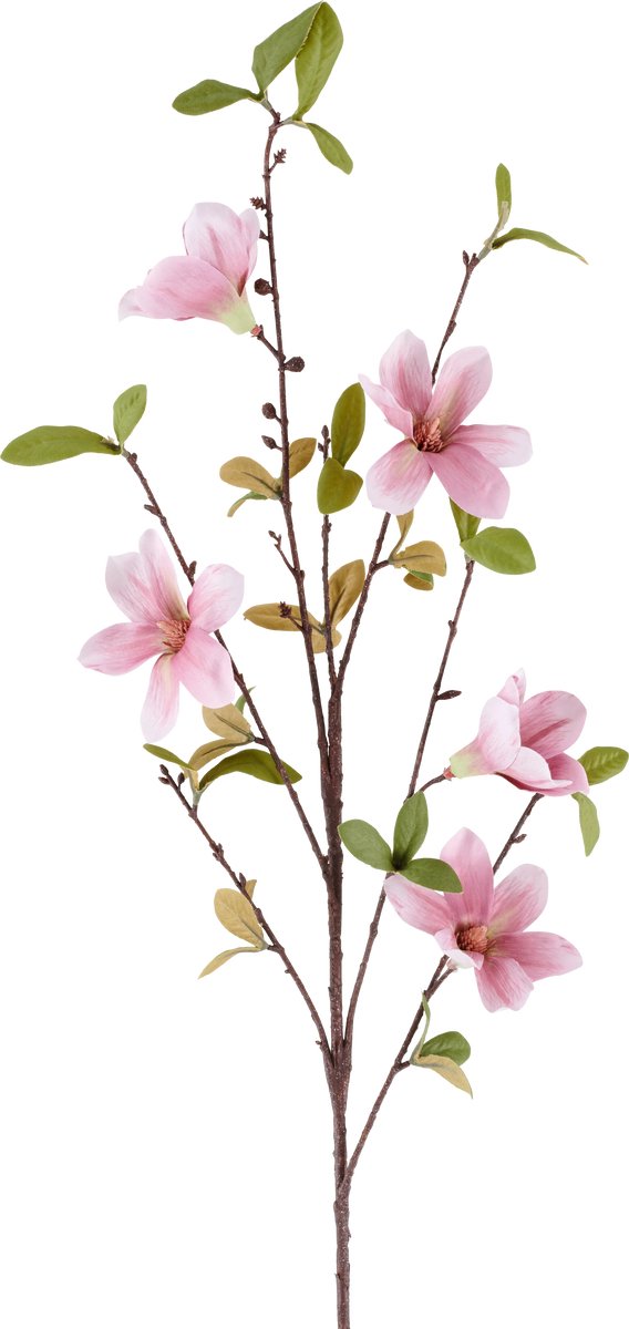 Easyplants | Kunstbloem Magnolia 94 cm oud roze | Zijde | Nepbloemen | roze | Onderhoudsvrij | Kant-en-klaar