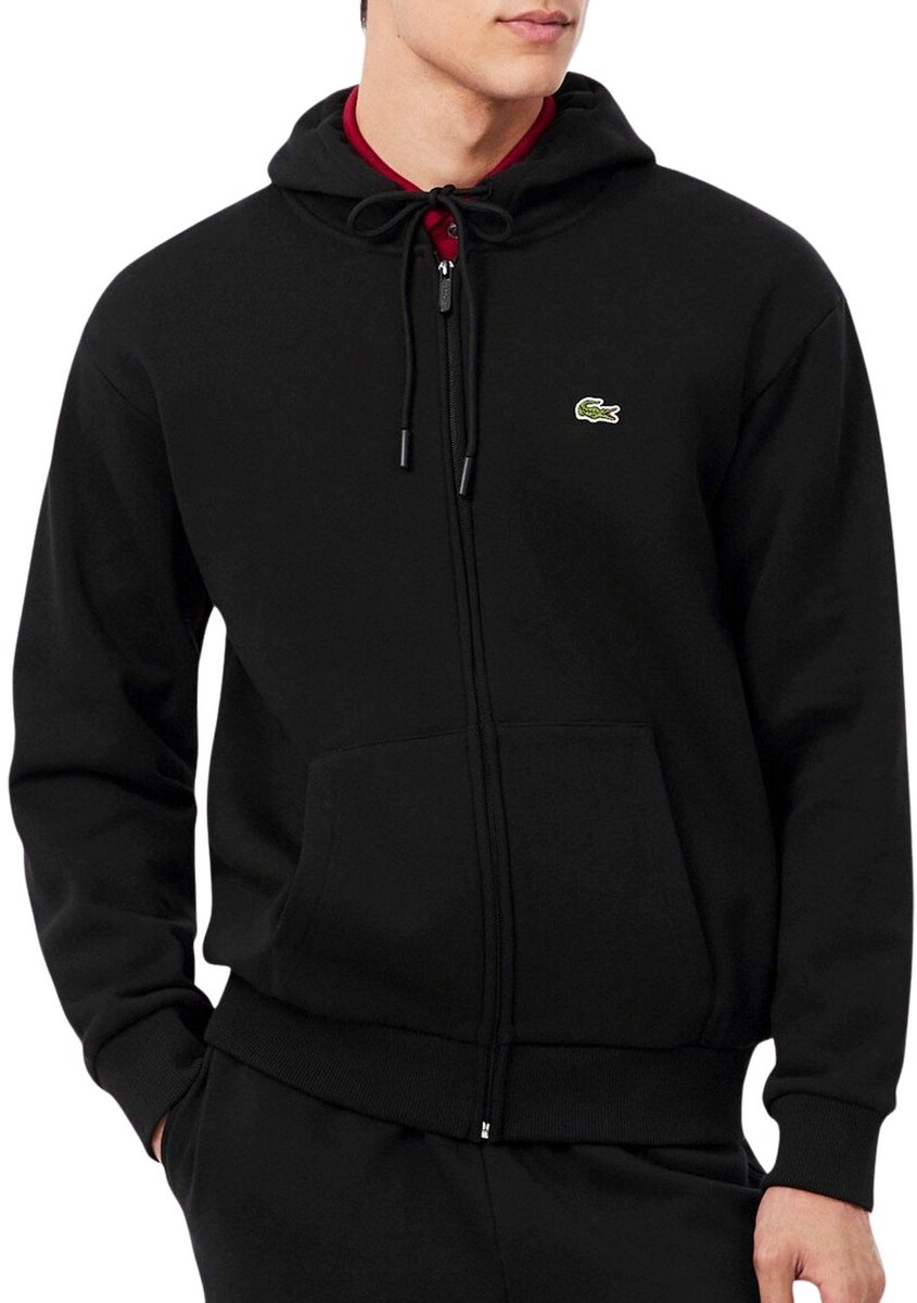Lacoste Full-Zip Fleece Hoodie Heren Zwart