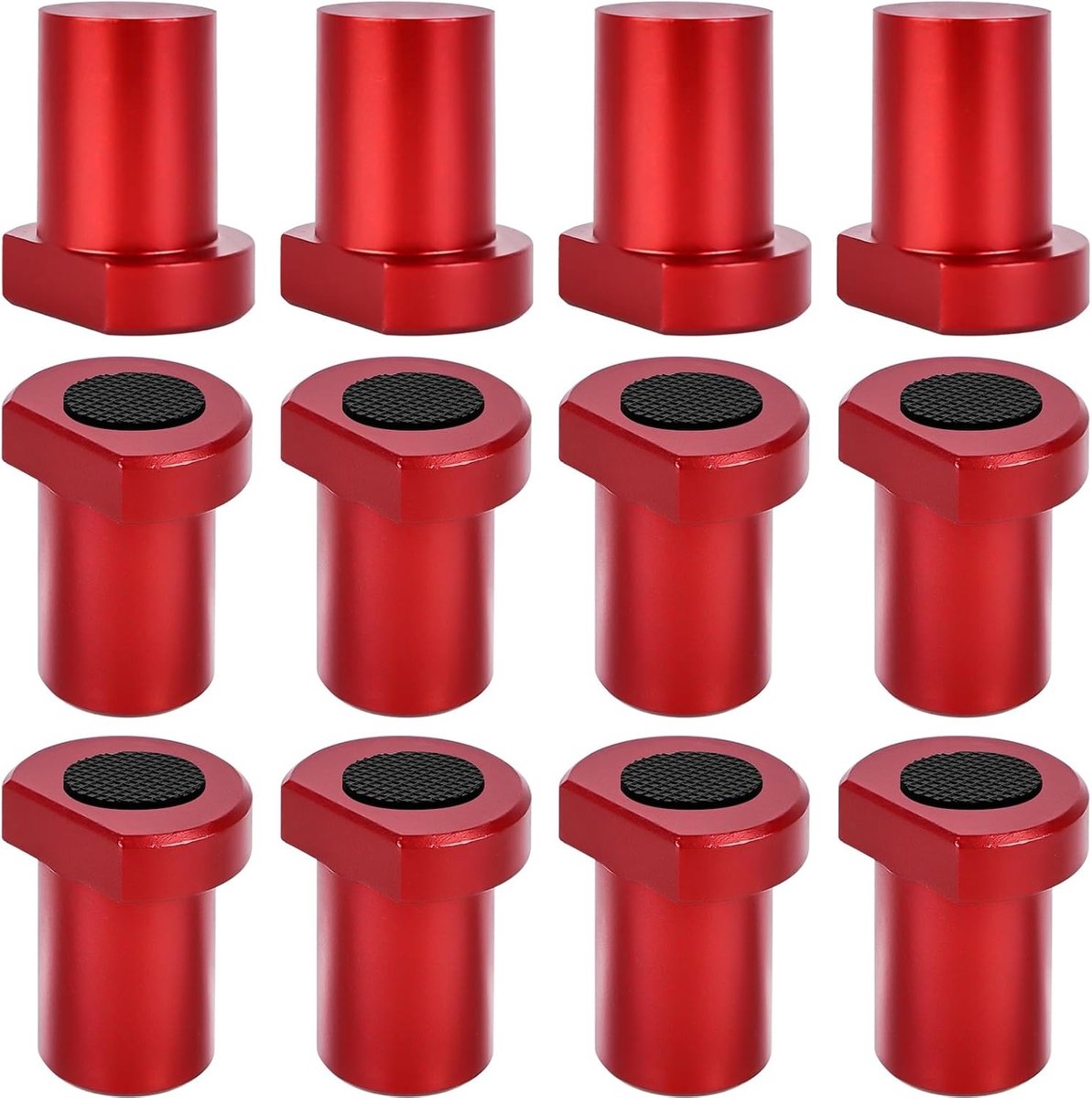 12 Stuks Aluminium Bankhaken voor Houtbewerking - Klemmen voor Werkbank en Schaafbank Accessoires, Geschikt voor 20 mm Hondengat, Rood