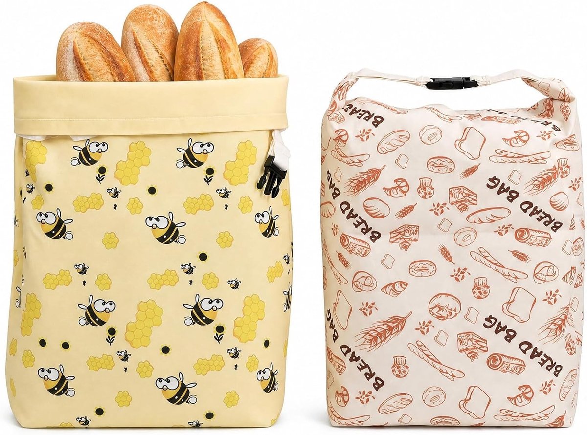 Herbruikbare bijenwaszakken voor brood en bakproducten, 42 x 32 cm, katoenen zakken voor versheid en duurzaamheid