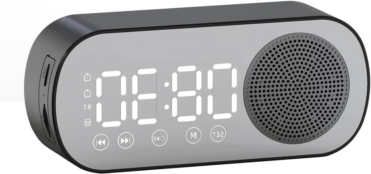 Digitale wekker - Wekkerradio met radio - Wakker worden - Groot LED scherm - Compact formaat - Wit