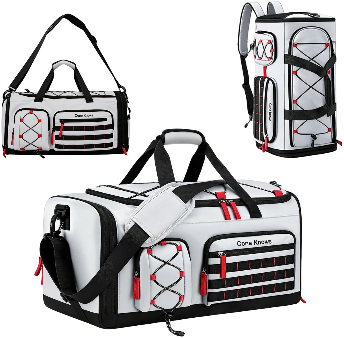 SnelShoppen - Sporttas 36-55 liter, 3-in-1 rugzak, reistas, schoudertas met schoenenvak, nat vak, waterdicht, gymduffeltas voor outdoor, fitness, reiz