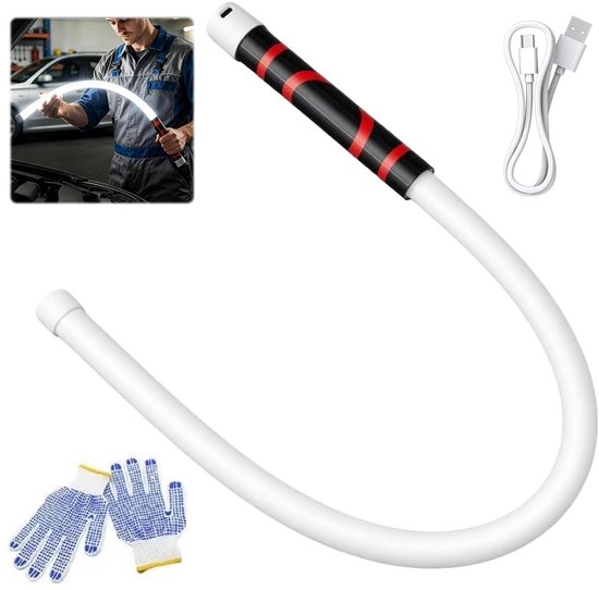 SnelShoppen - Flexibele LED-lichtstaaf 76 cm - Superheldere Oplaadbare Zaklamp Type-C - 3 Verlichtingsmodi - Inclusief Handschoenen - Ideaal voor Auto