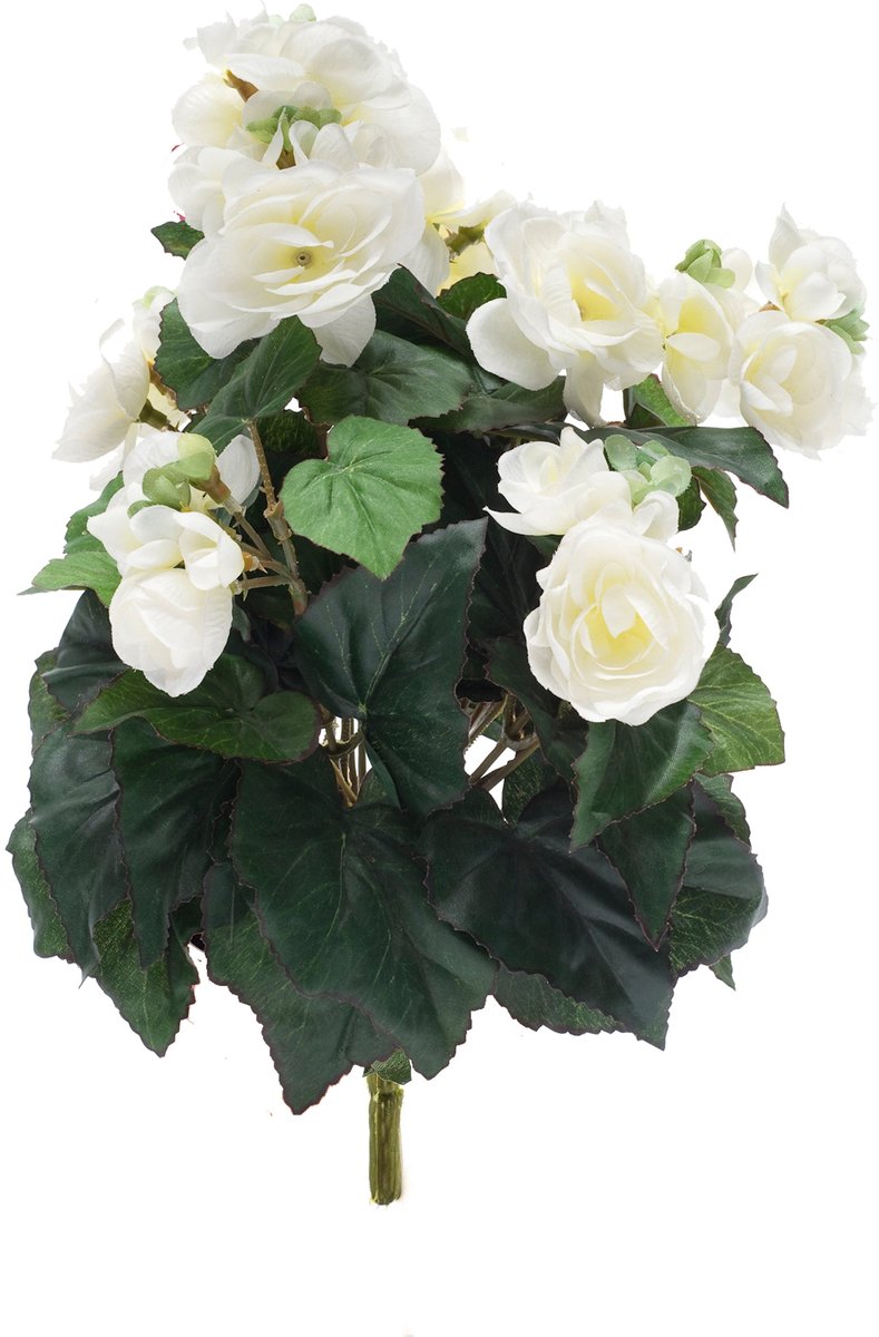 Emerald Kunstplant Begonia 29cm wit - Kunstplant voor binnen