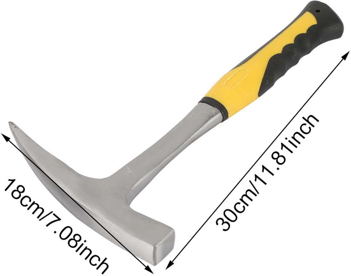 SnelShoppen - Geoloog Steenhamer - Dubbelzijdige Platte Mond - Geologische Survey Hammer - Duckbill Hamer - Hoge Hardheid - Ideaal voor Rock Collectie