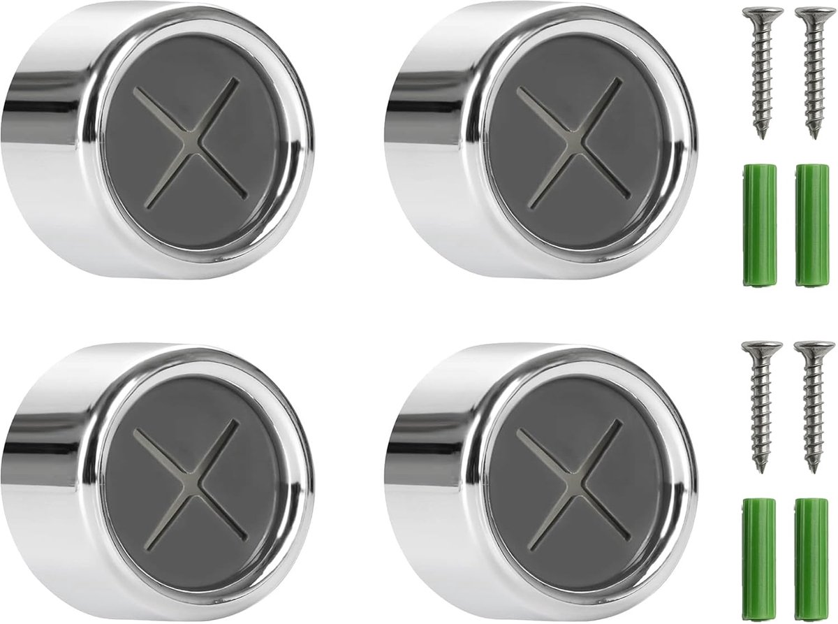 Theedoekhouder set van 4 - zelfklevend of montage met schroeven - ABS handdoekhaken - ideaal voor keuken en badkamer - ShopVlot