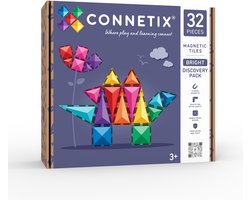 CONNETIX - Magnetisch Tegels - Bright Ontdekkingspakket - 32 Stuks - Magnetisch Speelgoed
