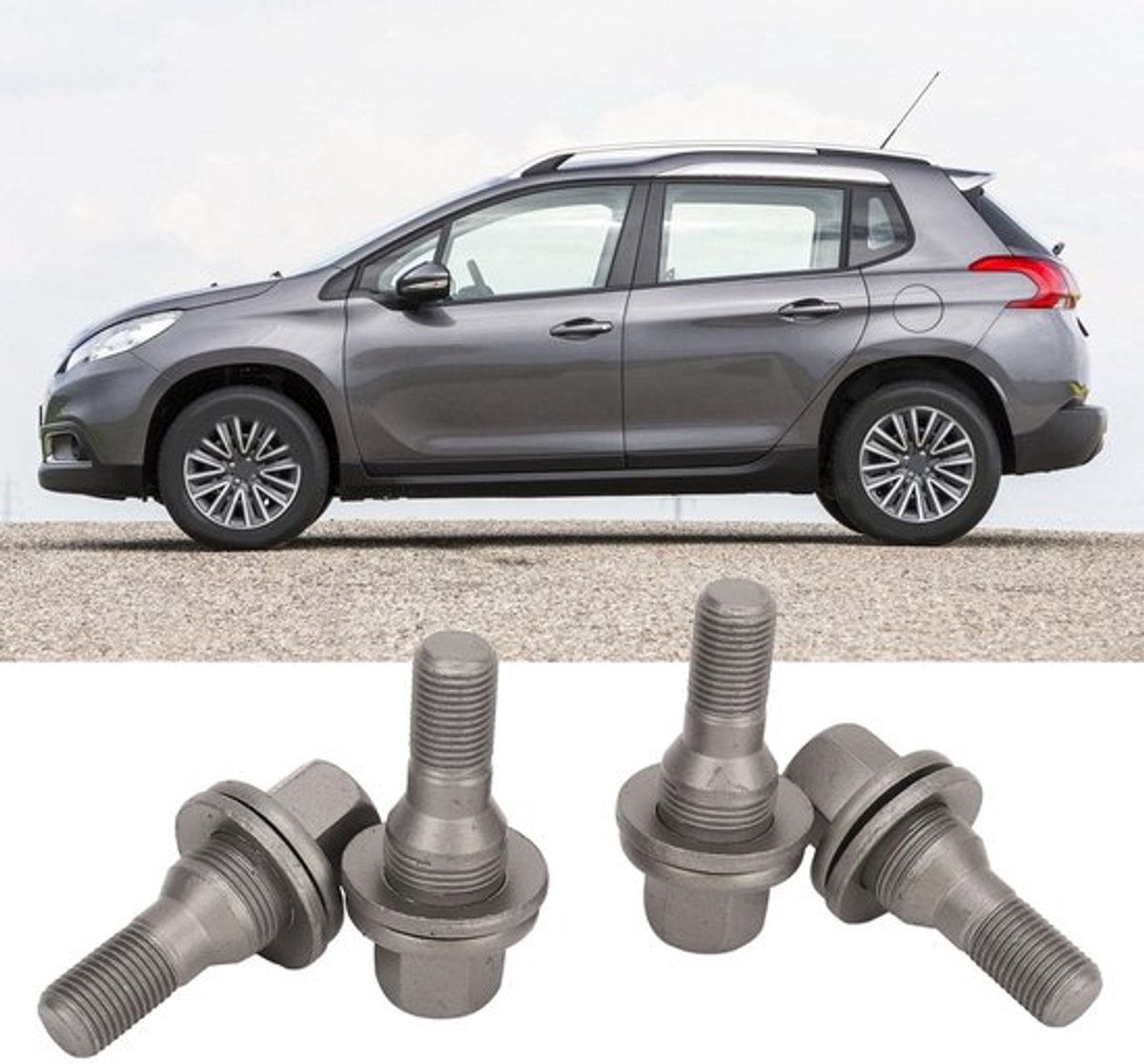 Wielbouten 17 Mm Zeskant - Robuuste Constructie - Anti-corrosie - Duurzaam - Directe Vervanging - Compatibel met 206/207/208/308/407 - Wielmoeren
