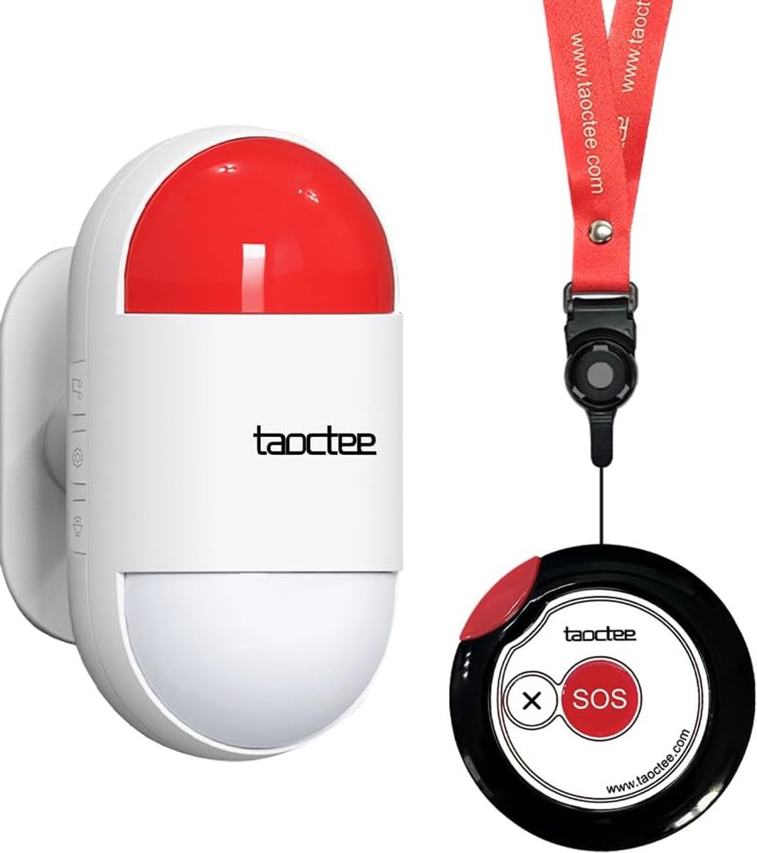 SnelShoppen - Panic Alarm Noodknop Sirene met Stroboscooplicht voor Thuisbeveiliging | Verstelbaar Volume tot 120 dB, Batterij/USB, Ideaal voor Huis,