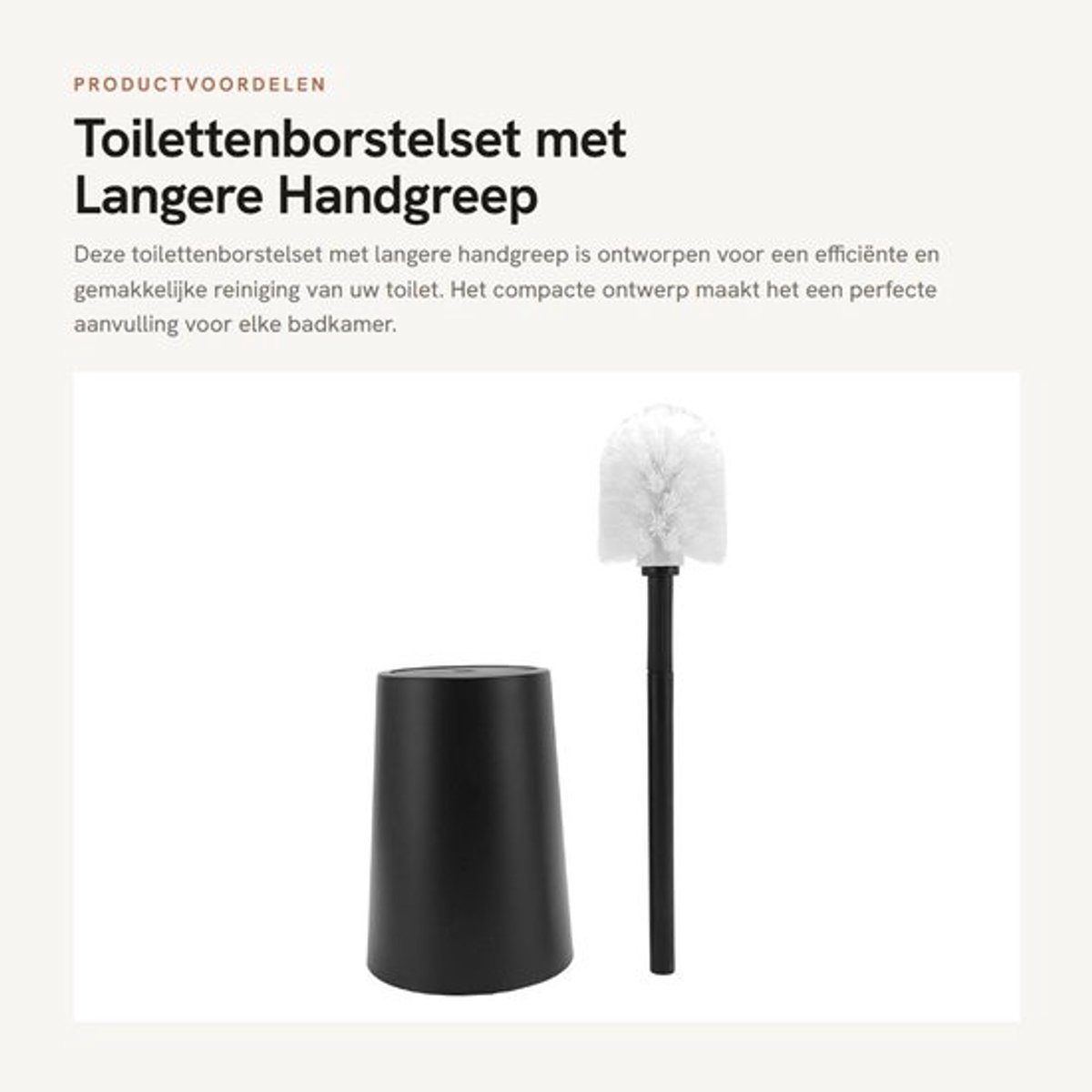 Toilettenborstelhouder met Langer Griff - Toilettenbürstengarnitur - Compact Design - Eenvoudig te Gebruiken - ABS/PP Materiaal - Hygiënische Oplossing - Toilettenborstelset
