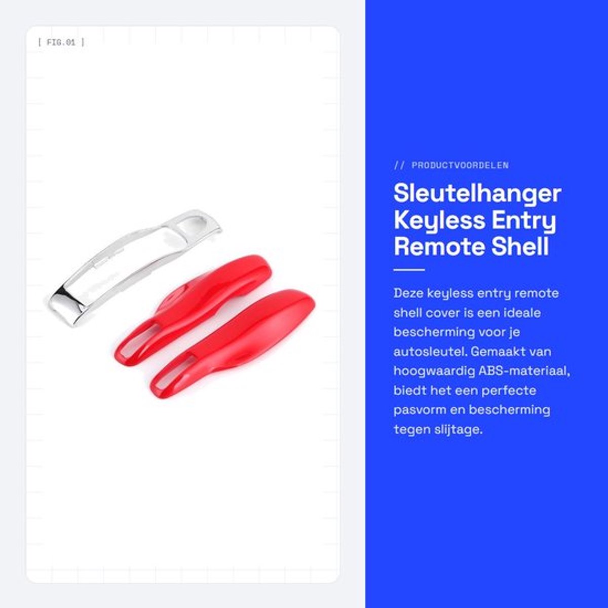 Sleutelhanger Keyless Entry - Sleutelbehuizing - Vervangingsshell - Geschikt voor 911 - 100% nieuw - Hoogwaardig ABS materiaal - Autosleutelbehuizing