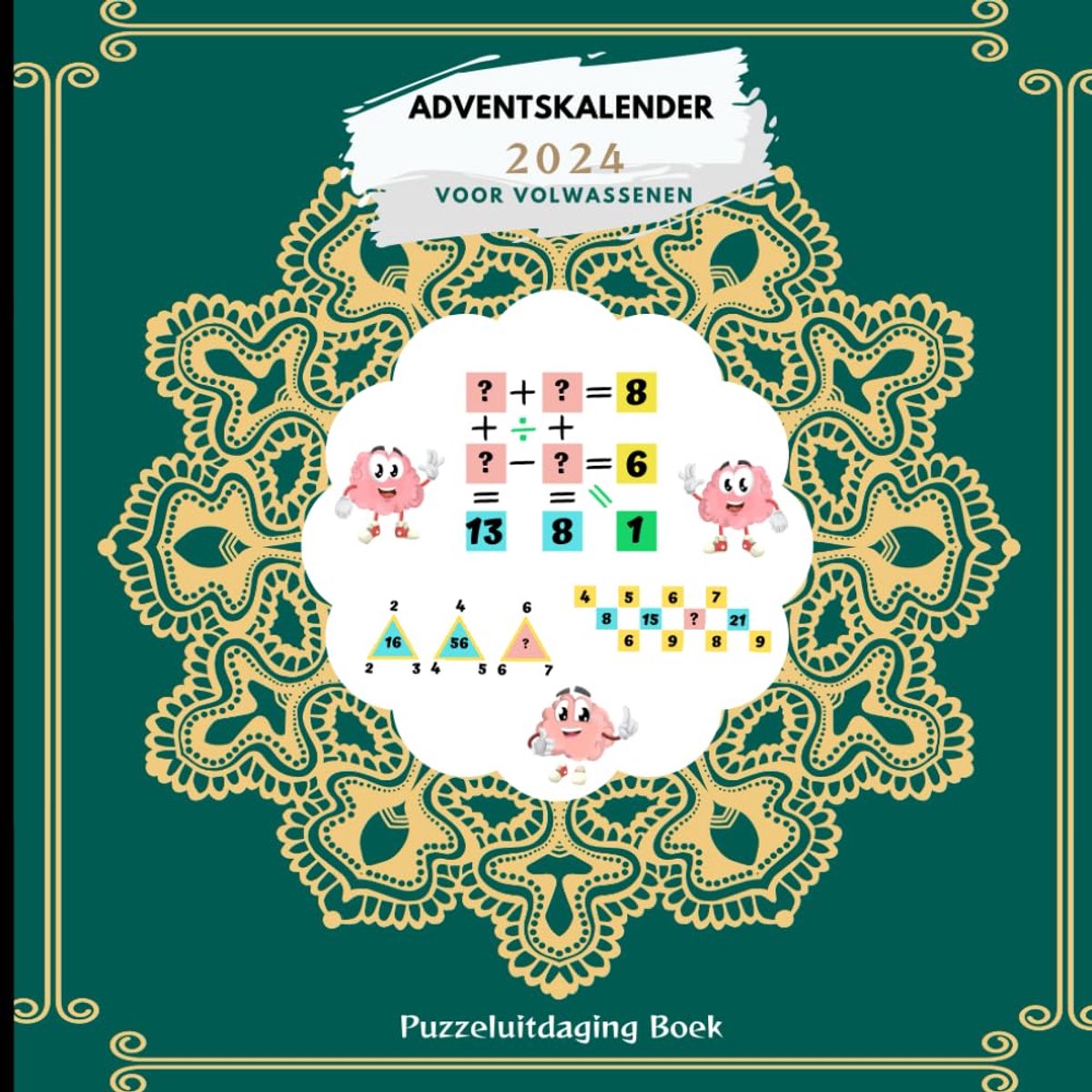 SnelShoppen - Adventskalender 2024 voor Volwassenen – Puzzeluitdaging Boek 8,5x8,5 cm, 74 Pagina's, Versterk Analytische Vaardigheden met 24 Raadsels