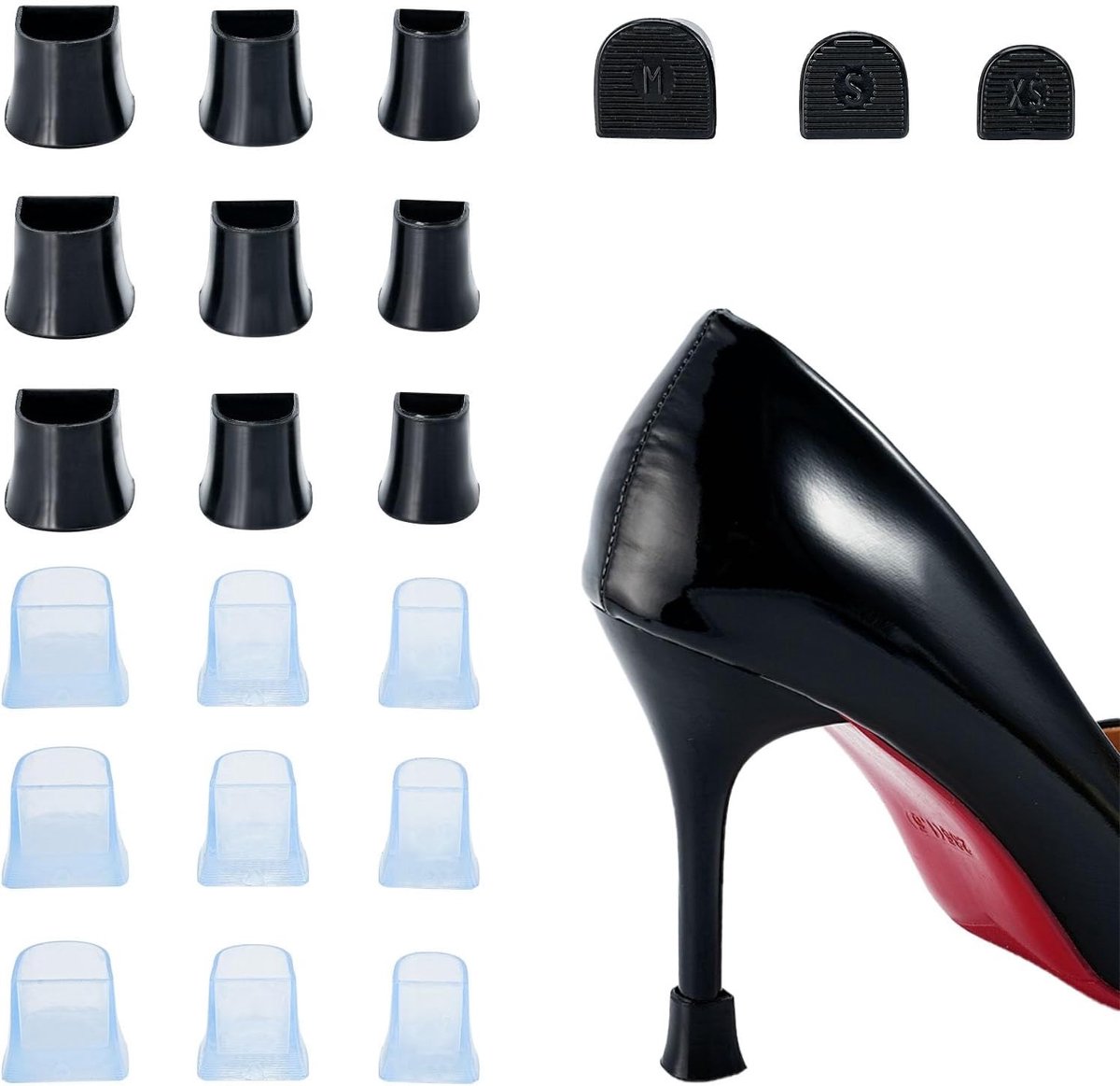 Hoge hakbeschermers voor gras, transparante hielhoezen en hakstoppers - 18 paar voor optimale bescherming