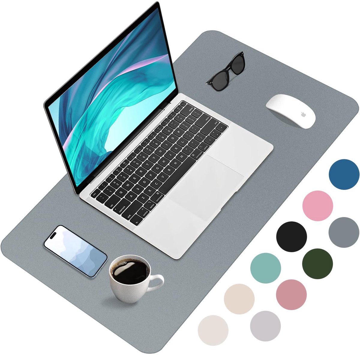 SnelShoppen - Muismat Donkergrijs 90 x 43 cm - Groot, Ergonomisch, Voor Thuis en Kantoor - Perfect voor Gaming en Werk - Duurzaam en Stijlvol