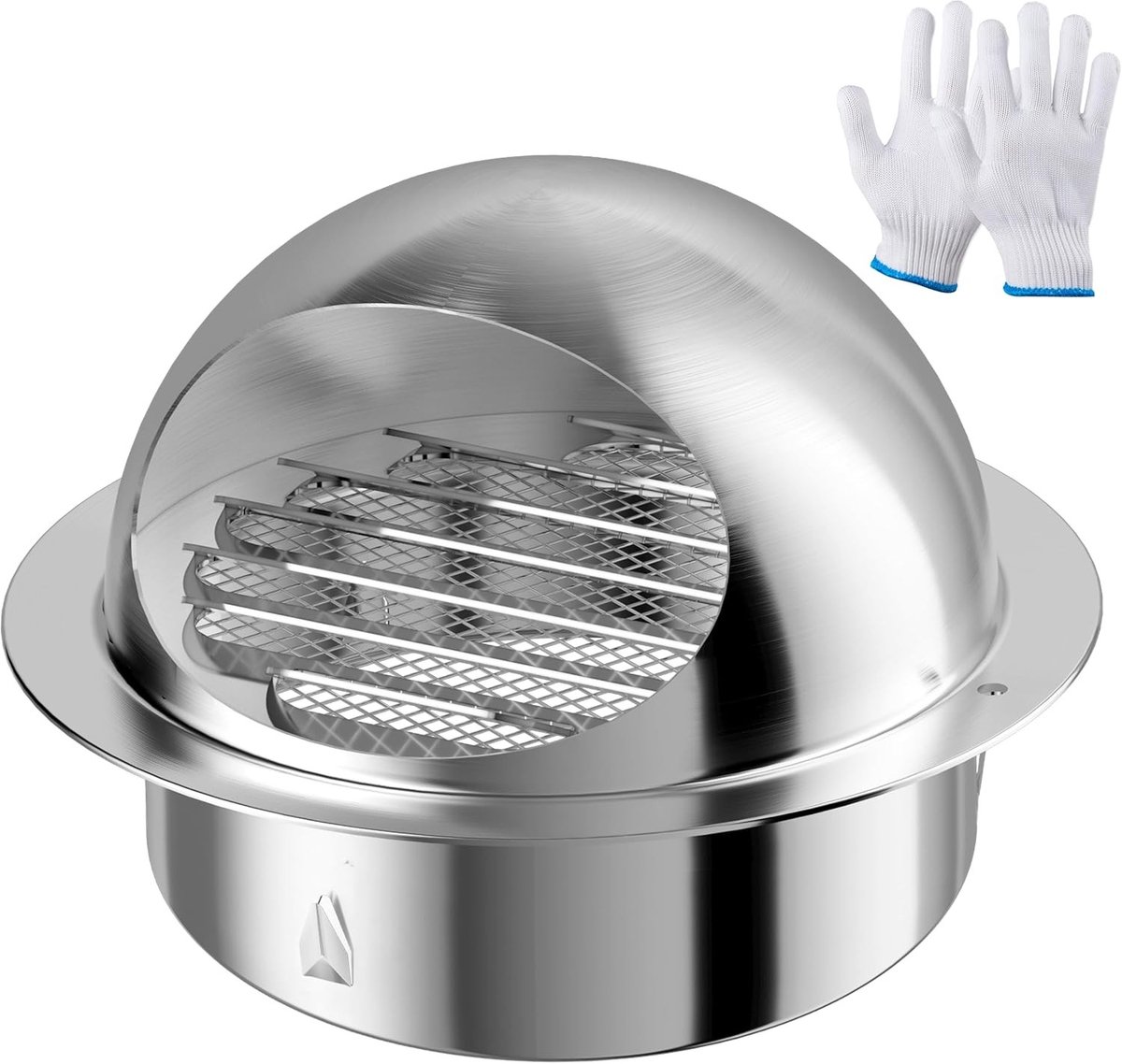 Ronde ventilatierooster met ingebouwd scherm van 304 roestvrij staal voor luchtuitlaat en afzuiging 100mm