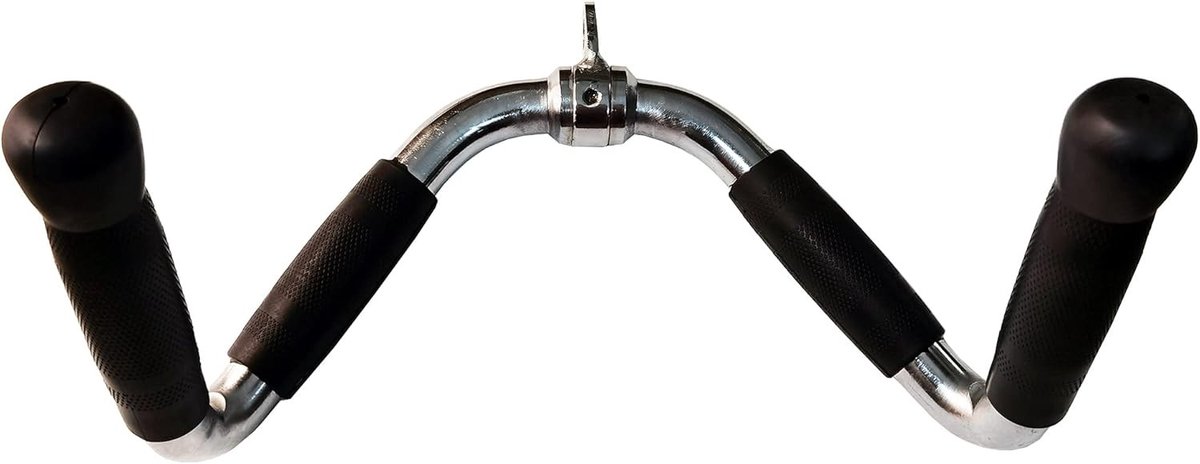 Verstelbare Lat Pulldown Bar voor Kabelmachines, Tricep Pressdown en Curl Pulldown met Draaibare Handgrepen en Rubber Grip voor Optimaal Comfort