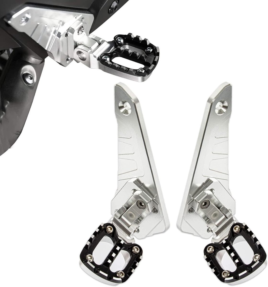 Vouwbare Voetsteunen voor Passagiers, CNC Aluminium Achterste Voetsteunen voor Motoren zoals X-ADV 750, Forza 750 en NC 750 2021-2024