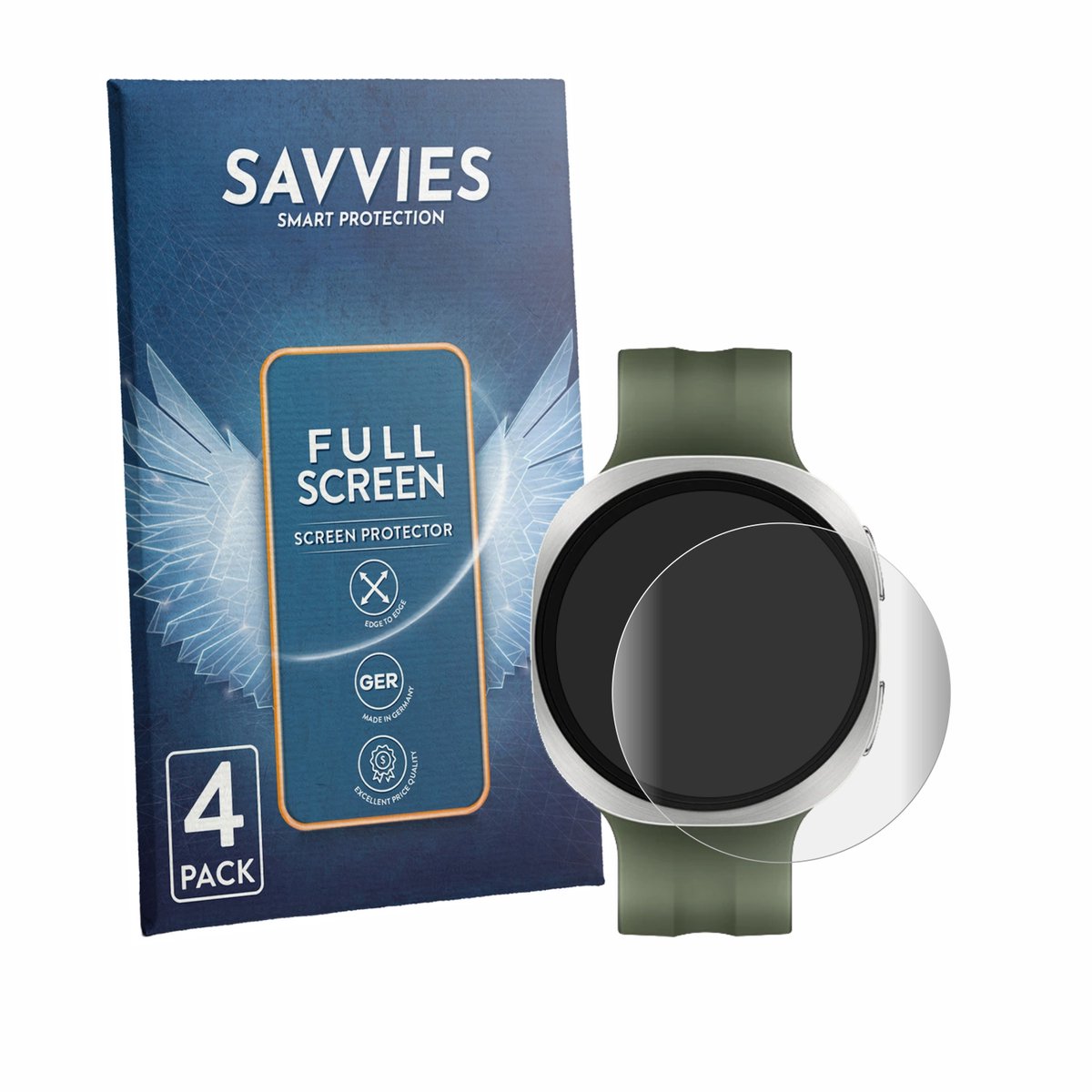 Savvies - Screenprotector voor Samsung Galaxy Watch 9 (40 mm) - Folie Beschermfolie transparant volledig dekking 4 Stuks