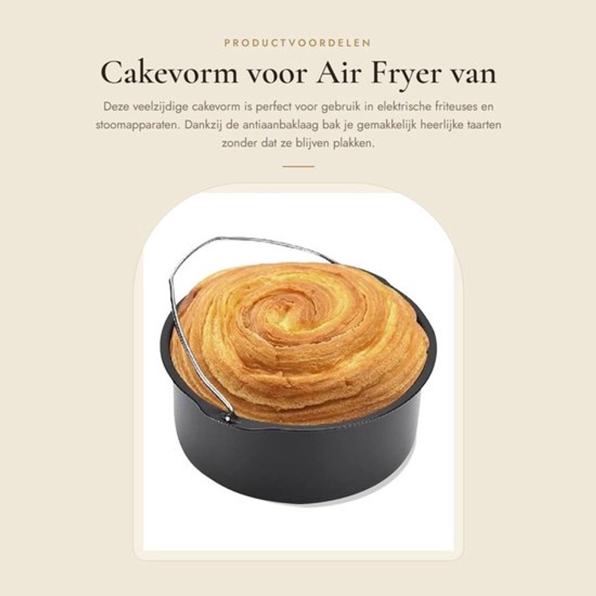 Cakevorm voor Air Fryer van Koolstofstaal met Antiaanbaklaag