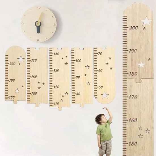 Gepersonaliseerde lengtemeetlatten voor kinderen, 50-200 cm, set van 5, voor wanddecoratie in de slaapkamer. — afbeelding 4