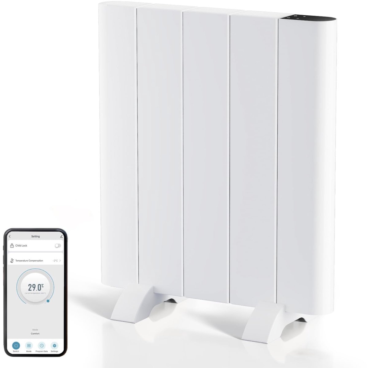 SnelShoppen - Elektrische verwarming 700W, convector, energiebesparend, wand- en staande montage, mobiele radiator, infrarood met LCD-display en weekt
