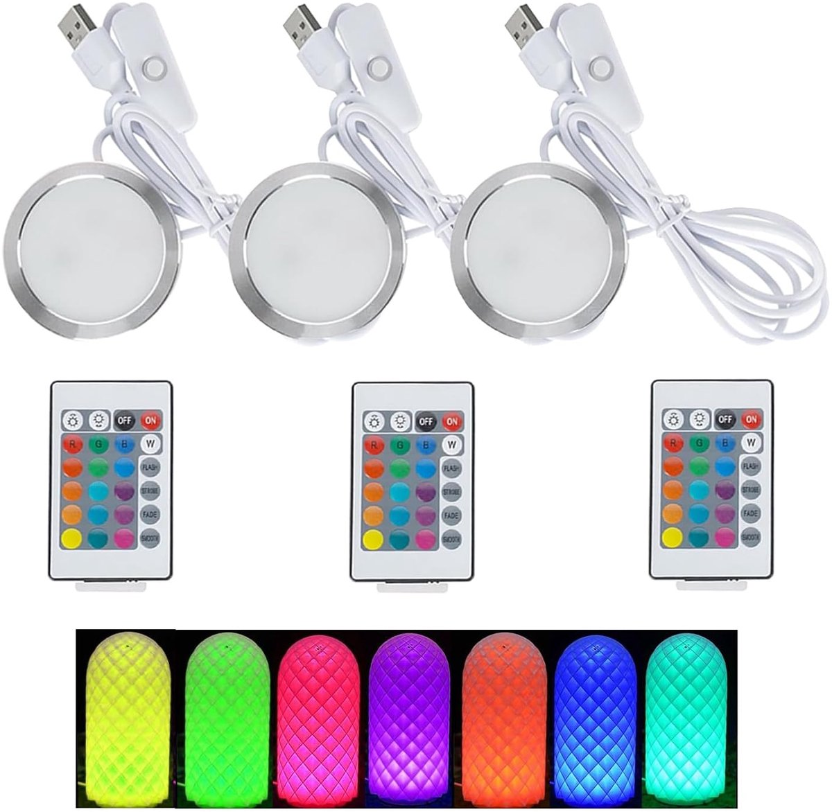 SnelShoppen - 3D Printer LED Licht Set RGB Strip voor Creatieve 3D Printers, 3 Stuks Met Afstandsbediening, 5V USB Nachtlampje, Perfecte Spare Parts v