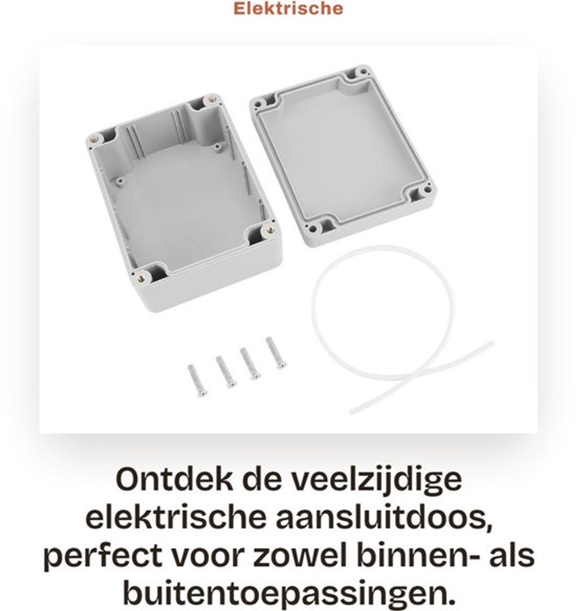 Elektrische aansluitdoos - IP65 waterdicht - 115 x 90 x 55 mm - Kunststof verdeeldoos - Voor binnen en buiten - Geschikt voor diverse toe...