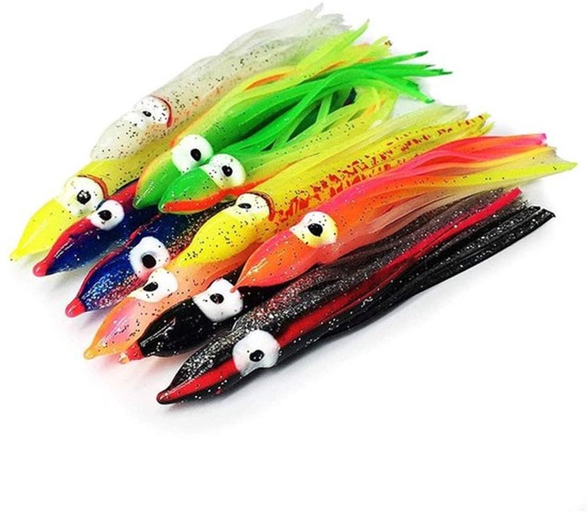 Inktvislok 30 Stuks - Kunstaas Snoek - Kunstaas Roofvis - Kunstaas Set - Zacht Aas - 8 cm Hoogwaardige Kwaliteit
