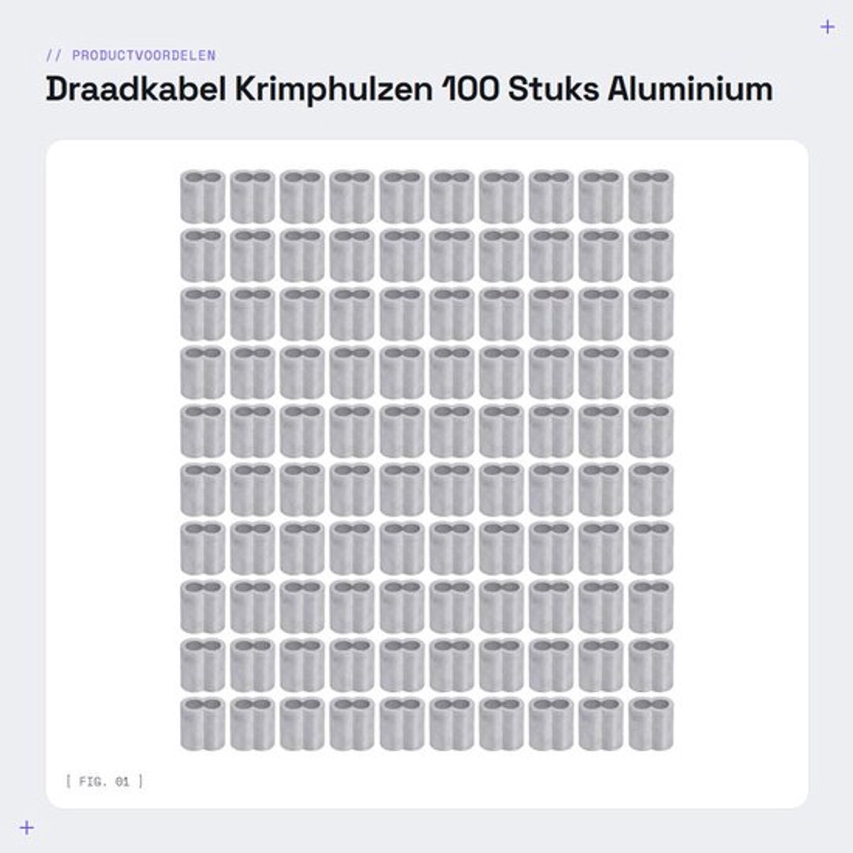 Krimphulzen 100 Stuks - Aluminium Ferrule - Krimploophulzen - Draadkabel Bevestiging - Touw Bevestiging - Geschikt voor Technische Projecten - Kabelhulzen