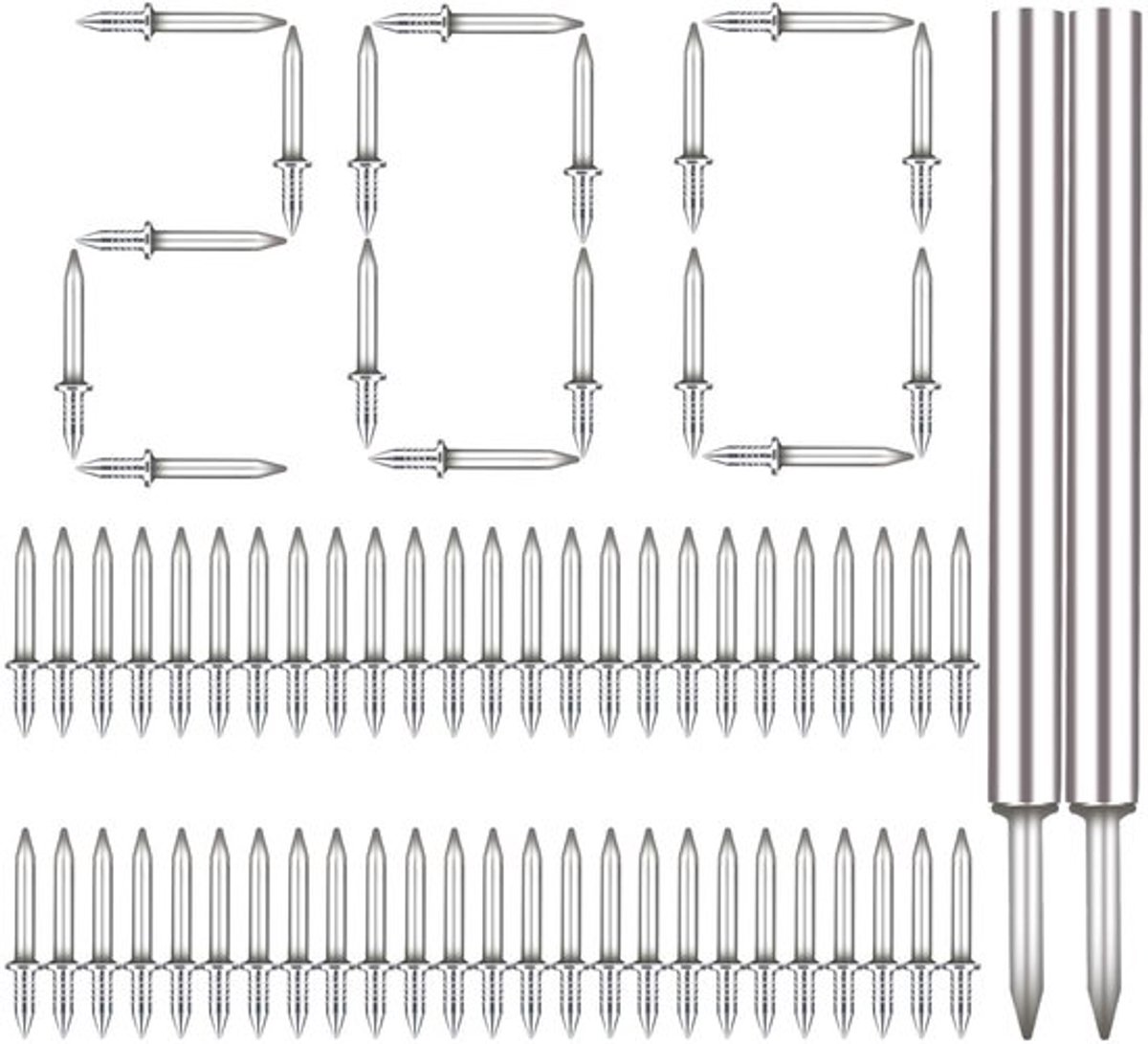Spijkers 200 Stuks - Naadloze Spijkers - Dubbelkoppige Schroef - Mouwgereedschap - Koolstofstaal - 2,7 cm lengte - Nagels