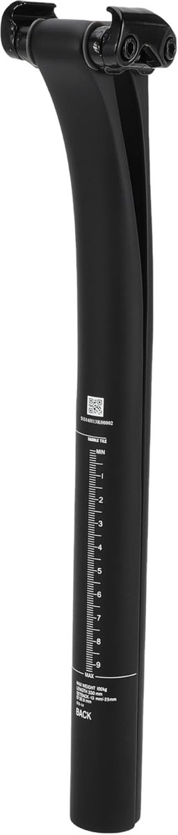 SnelShoppen - Fietszadelpennen 30.8x330mm Verstelbare Zadelpen Koolstofvezel Mat Zwart 12mm Offset Geschikt voor Mountainbike en Racefiets