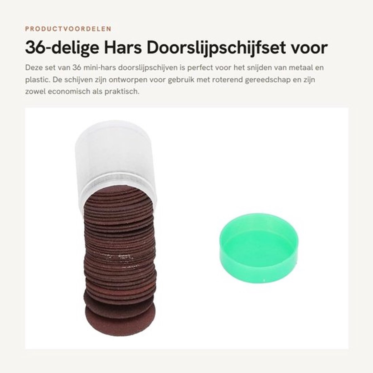 Doorslijpschijfset 36 Stuks - Hars Doorslijpschijven - Snijden van Metaal/Plastic - Mini-doorslijpschijven - Hoogwaardig Materiaal - Lange Levensduur - Snijschijven