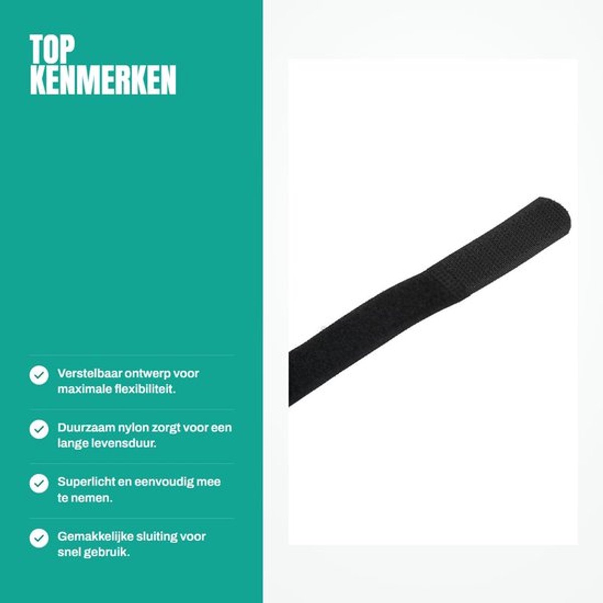 Bicycle Handlebar Strap - Fietshandgreep Bevestiging - Duurzaam Nylon - Zwart - Verstelbaar - Ideaal voor Sportfietsers - Inclusief 5 stuks