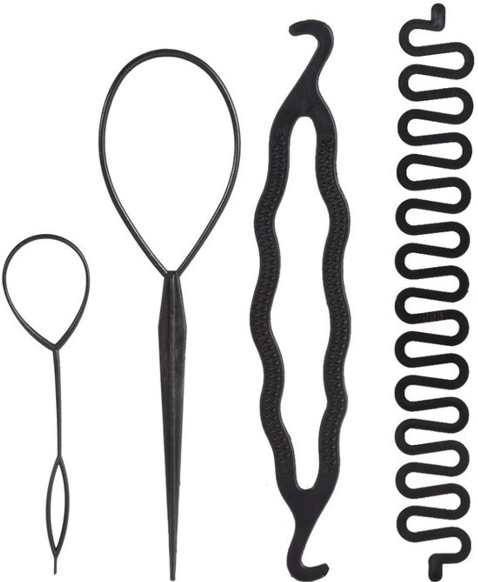 Haarvlechtgereedschappen 4/9PCS - Accessoires voor Haarmakers - Haarstyling - Haaraccessoires Vrouwen - Geschikt voor Lang Haar - Ideaal voor Bruiloften en Feesten